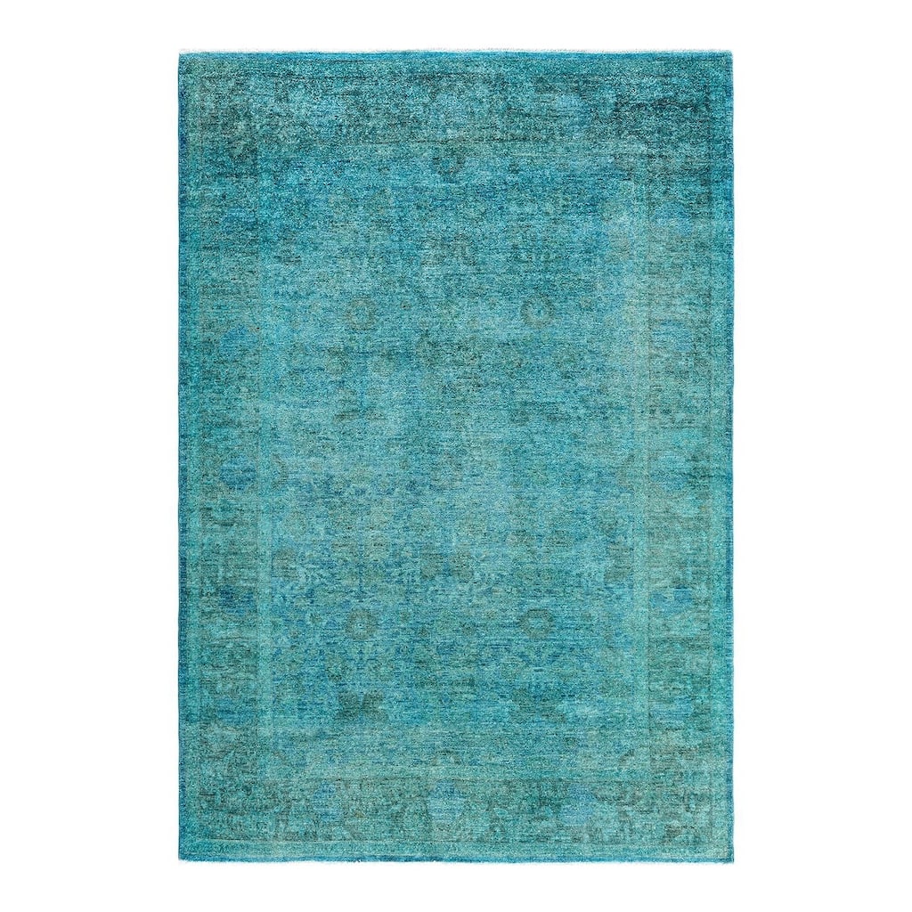 Vibrance One-of-a-Kind Hand-Knotted Area Rug - Blue, 5' 9" x 8' 3" - 5' 9" x 8' 3"