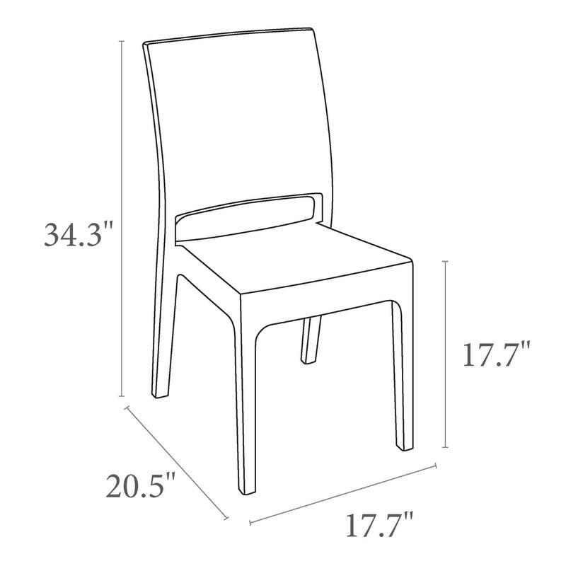 34" Gray Patio Wickerlook Stackable Dining Chair