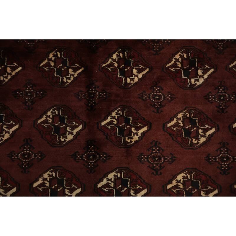 Hand Knotted Oriental 100% Wool Carpet Traditional All-Over Oranges & Rust Turkoman Area Rug - 11' 3'' X 7' 8''