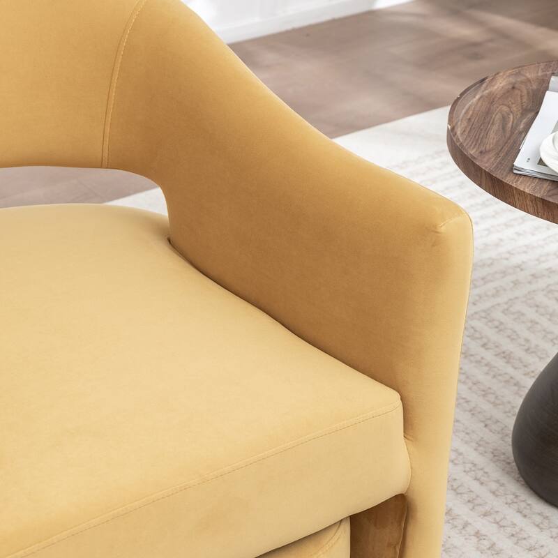 SEYNAR Modern Glam Velvet Accent Armchair Open Back with Ottoman