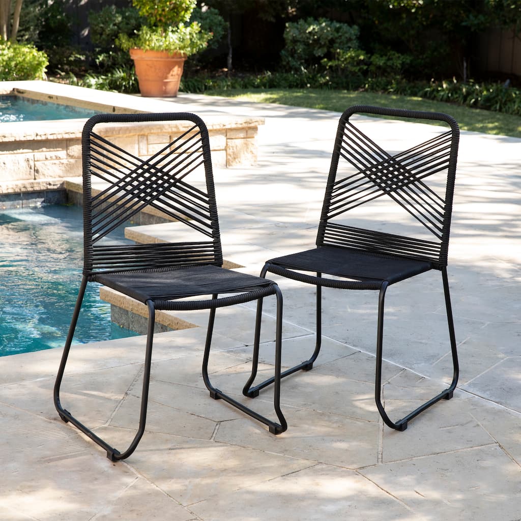 SEI Furniture Padko 2-Piece Stackable Outdoor Rope Chairs