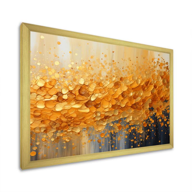 Designart "Golden Radiance I" Abstract Landscape Framed Wall Art Living Room