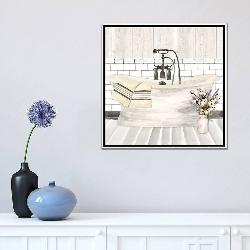 iCanvas "Farmhouse Bath I Tub" by Tara Reed Framed Canvas Print