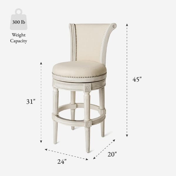 dimension image slide 0 of 8, Maven Lane 31" Pullman Swivel Bar Height Kitchen Stool