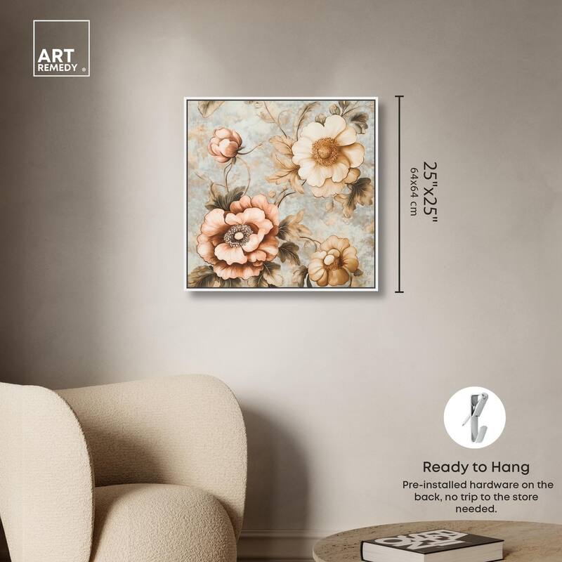 Retro Rose I Canvas by Art Remedy