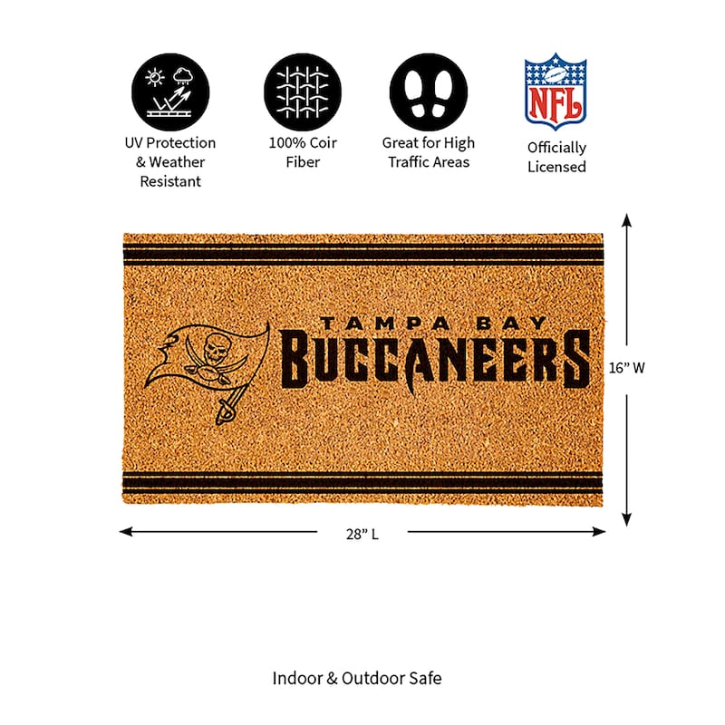 Tampa Bay Buccaneers Monochrome Indoor/Outdoor Coir Door Mat