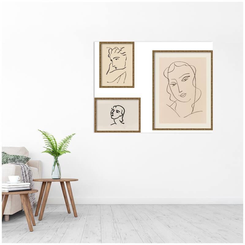 Kate and Laurel Henri Matisse Portrait 3 Piece Framed Wall Art Print Set by Nostalgia Prints