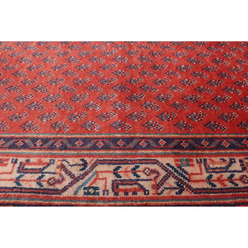 ECARPETGALLERY Hand-knotted Andelz Red Wool Rug - 3'4 x 9'5