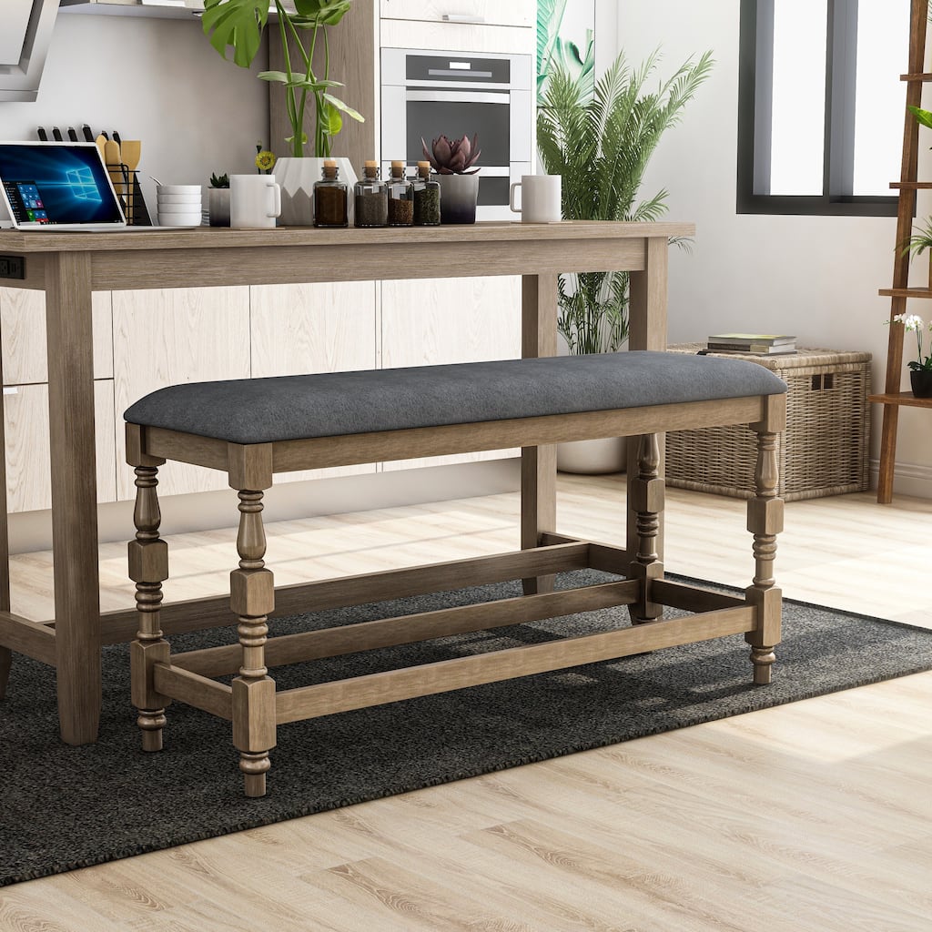 Furniture of America Graypath Farmhouse 50-inch Counter Height Bench