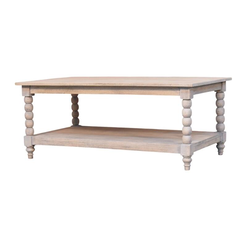 Artisan Furniture Solid Wood Ellsworth Spindle Coffee Table in Acid Wash , Brown