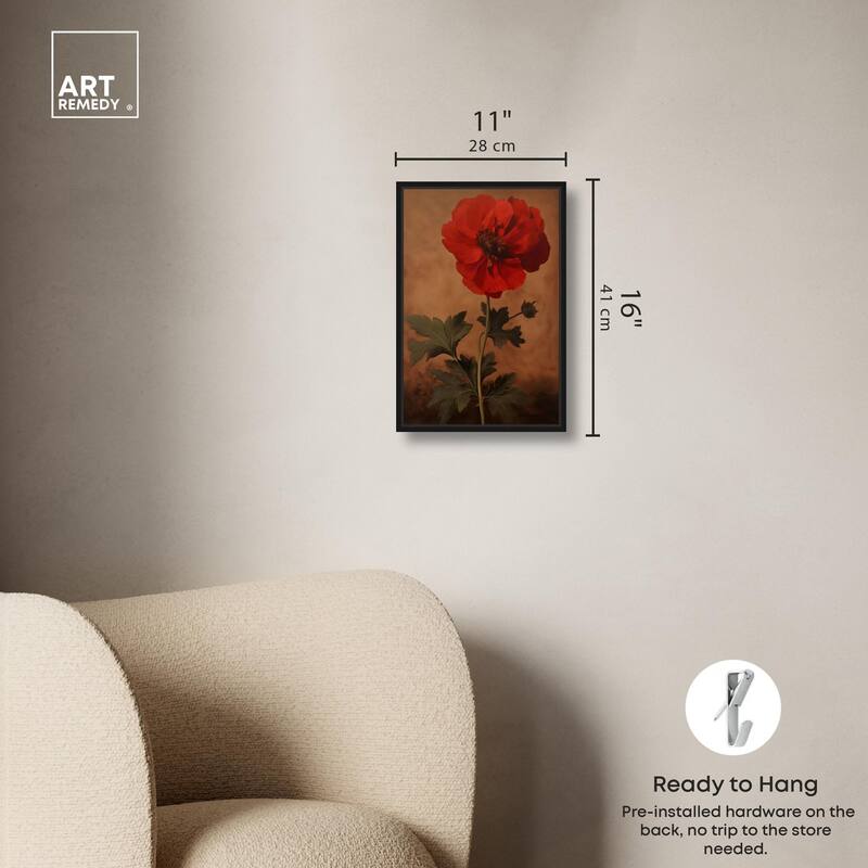 Flourish in Red II Canvas by Art Remedy