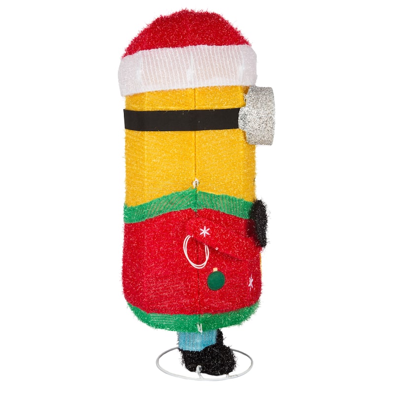 Holiday Tinsel Yard Sculpture-Minion Kevin in Santa Hat-28"-Universal
