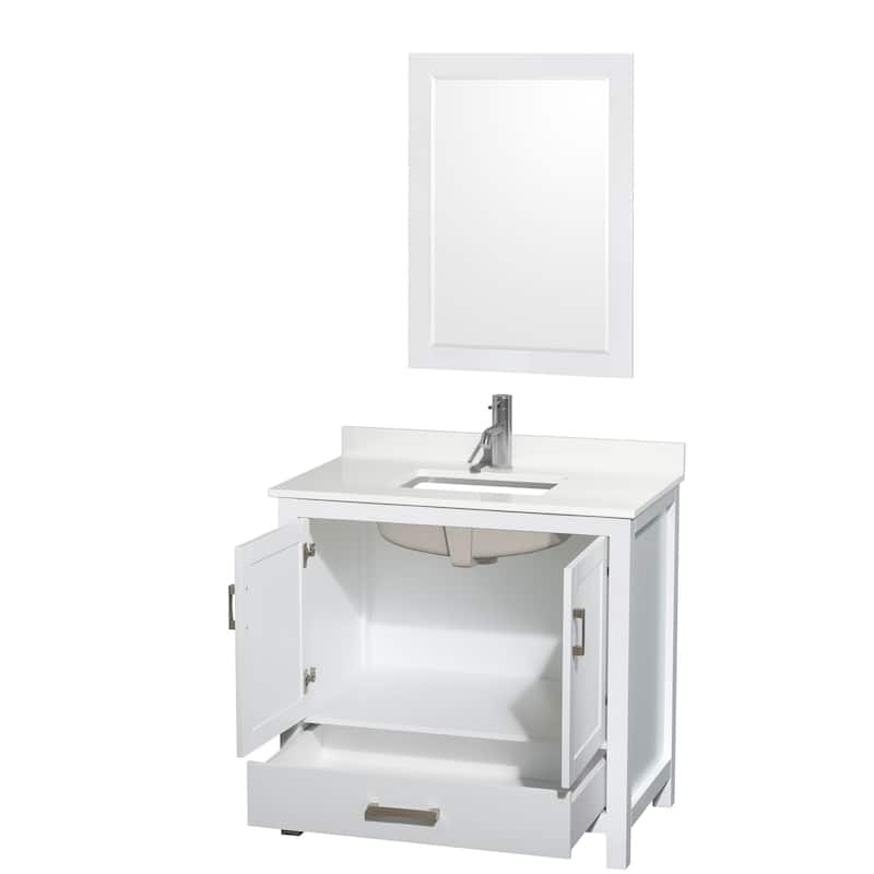 Wyndham Collection WCS141436S-QTZ-UNSM24 Sheffield 36" Free Standing