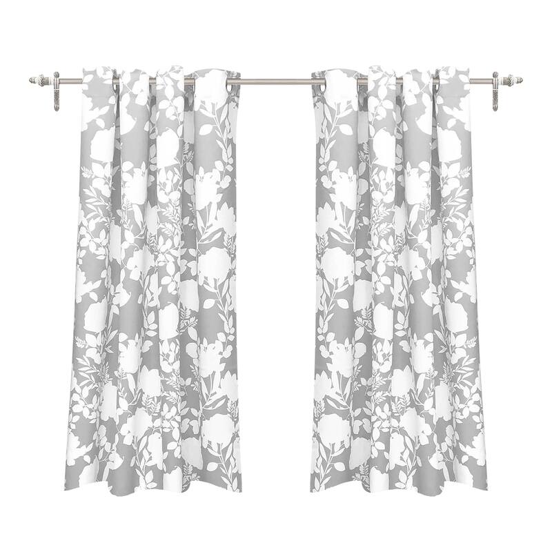 Porch & Den Nolana Floral Room-darkening Grommet Curtain Panel Pair