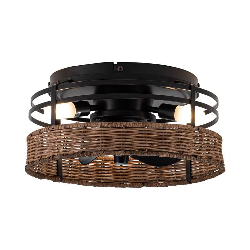 13" 3-Light 3-Blade Rustic Farmhouse Ceiling Fan with Light