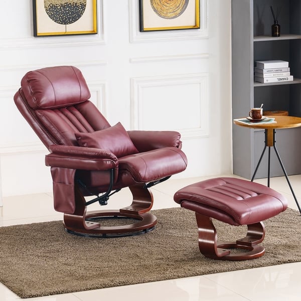 MCombo Swivel Recliners with Ottoman,with Massage,Faux Leather - Bed Bath & Beyond - 41981758 MCombo Swivel Recliners with Ottoman,with Massage,Faux Leather - Bed Bath & Beyond - 41981758