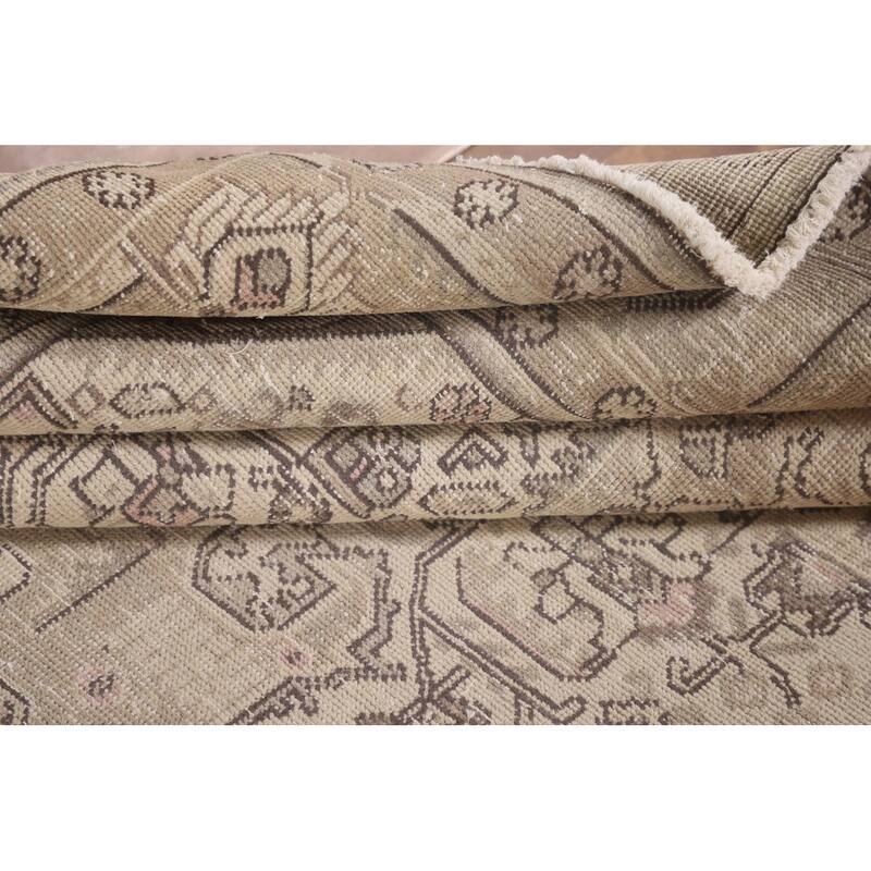 Distressed Tabriz Persian Vintage Rug Handmade Traditional Wool Carpet - 6'5"x 9'2"