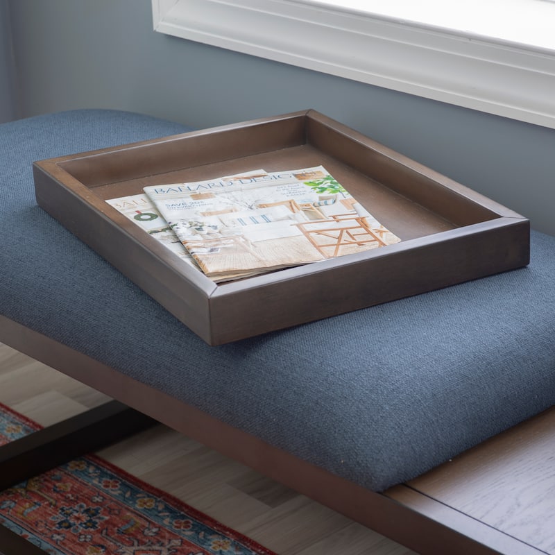 Aliza Upholstered Solid Wood Bench with Tray