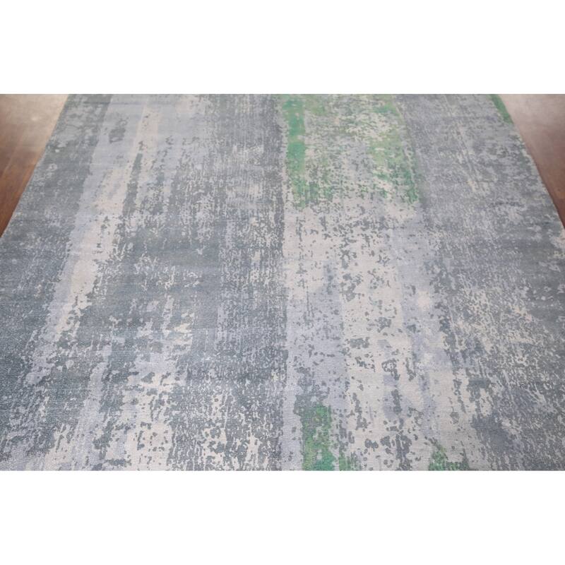 Abstract Oriental Area Rug Hand-Knotted Wool Carpet - 5'11"x 8'8"