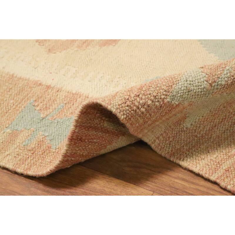 Hand Woven Oriental 100% Wool Carpet Southwestern Tribal Multi-Colored Kilim Area Rug - 4' 11'' X 3' 3''