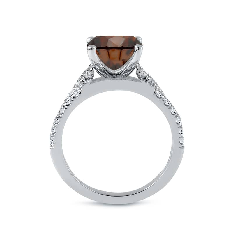 Auriya 14k Gold 2 1/4ctw Round Brown Diamond Engagement Ring (H-I, SI1-SI2)