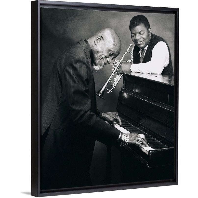Shop Pianist And Trumpet Player Talking Together Black Float