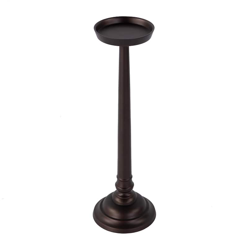 Tilly 7 in. W Round All Metal Pedestal Base End Table - Bronze