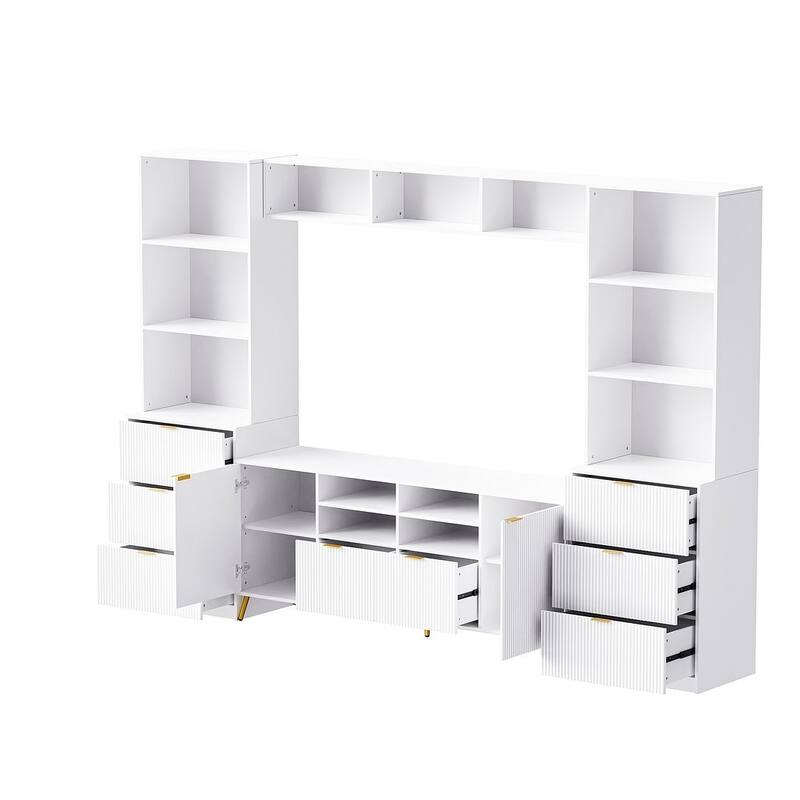 Modern 4-Piece Entertainment Wall Unit for TVs Up to 70"