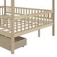 preview thumbnail 68 of 71, Wooden House Bed with 2 Drawers & Roof Design
