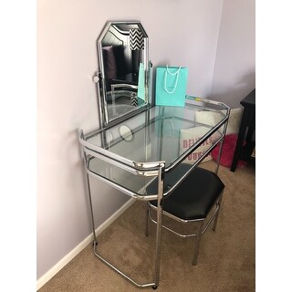 Silver Orchid Pontoppidan 2-piece Vanity Table and Stool Set