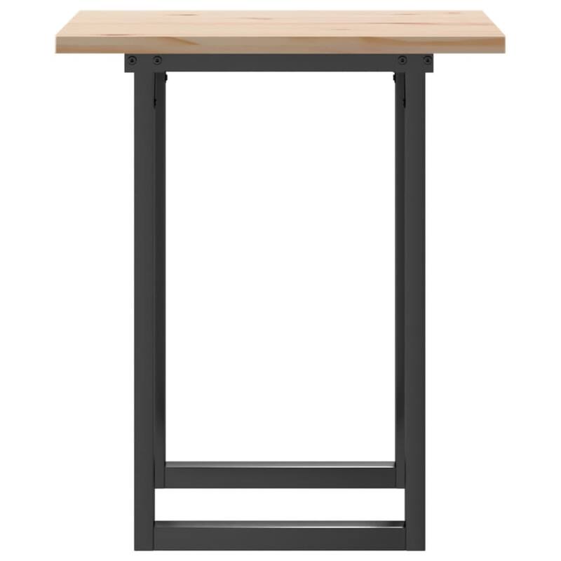 vidaXL Dining Table O-Frame Side Accent Coffee Table Solid Wood Pine and Steel