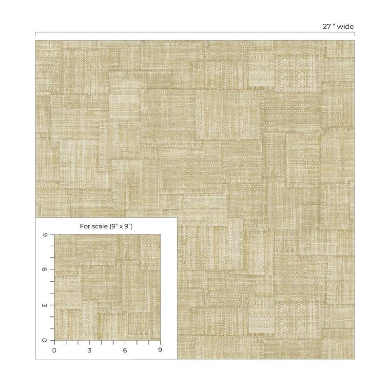 Seabrook Designs Woven Blocks Embossed Vinyl Unpasted Wallpaper