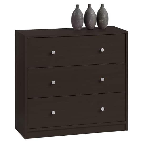 Modern 3 Drawer Chest Bedroom Bureau In Dark Brown Wood Finish 29083751 Modern 3 Drawer Chest Bedroom Bureau