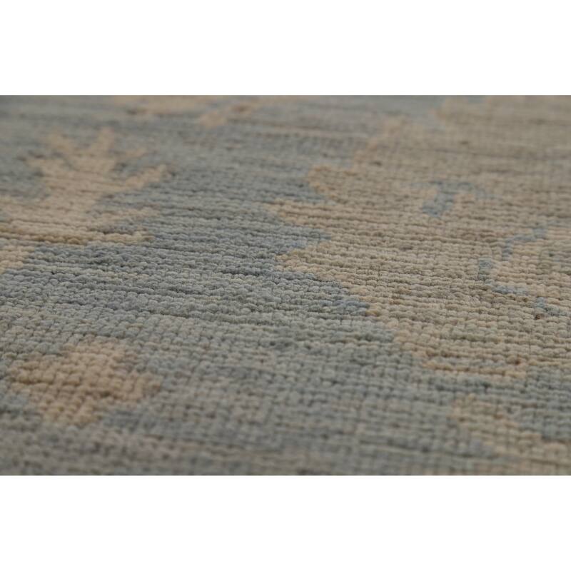 Vegetable Dye Blue Oushak Turkish Rug Handmade Bedroom Wool Carpet - 5'0"x 7'0"