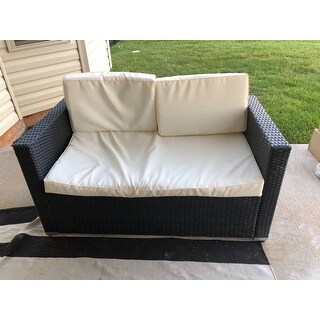 Outsunny 4 Piece Outdoor Rattan Wicker Sofa Sectional Patio Furniture Set