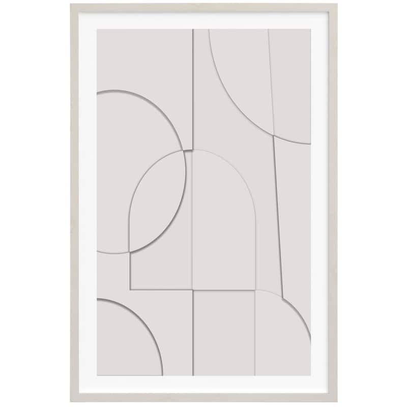SAFAVIEH Folke Peaceful Configuration Hand Painting, 24 x 36, Framed Wall Art - Ivory