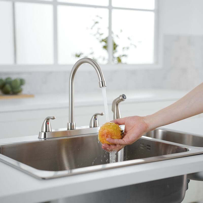 WIZ Two-Handle 4 Holes Kitchen Sink Faucet With Side Sprayer