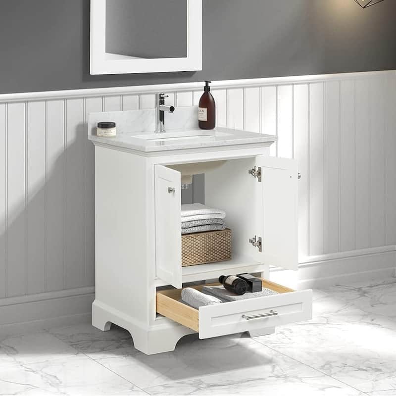 Blossom Copenhagen 24" Solid Wood Bathroom Vanity w/ Marble Top & Sink