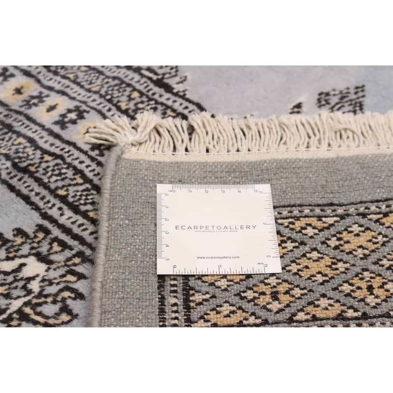 Finest Peshawar Bokhara Denim Blue Rug 6'0" x 9'4" - 6'0 x 9'4