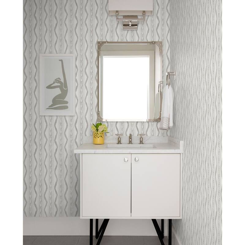 Erin Gates Rhys Stone IKAT Stripe Wallpaper