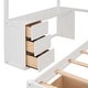 preview thumbnail 17 of 33, Modern Full Over Twin Bunk Bed With Desk,Drawers and Shelves