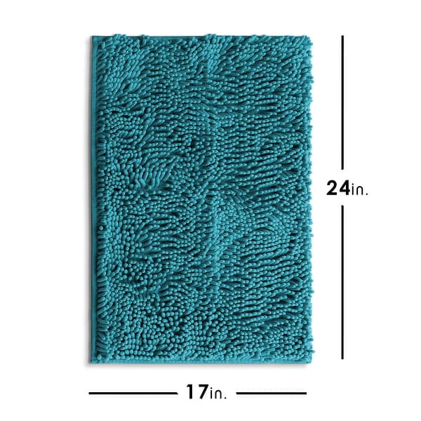dimension image slide 27 of 34, Hearth & Harbor Non-Slip Super Plush Chenille Bathroom Rugs