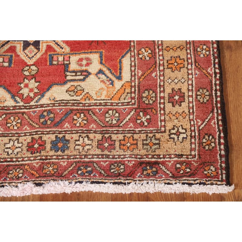 Vegetable Dye Meshkin Persian Runner Rug Hand-knotted Wool Carpet - 3'4"x 10'7"