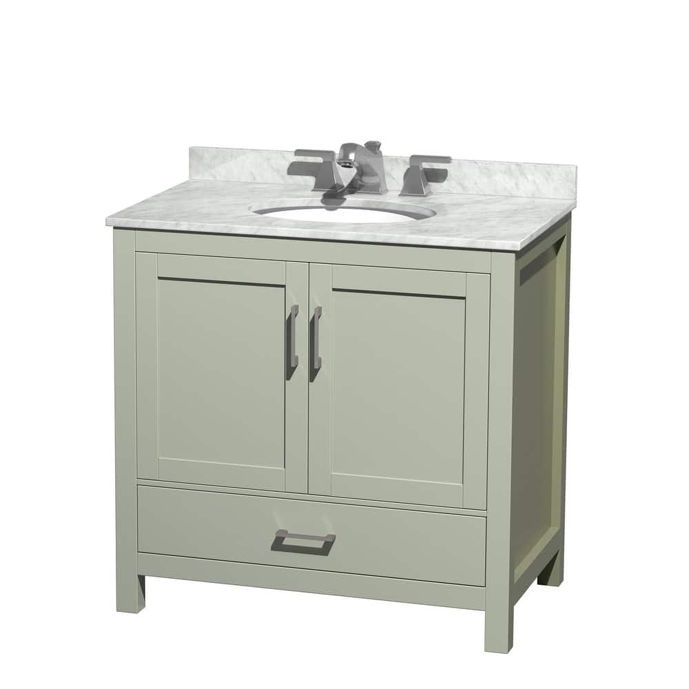 Wyndham Collection Sheffield 36" Freestanding Vanity Set with Hardwood
