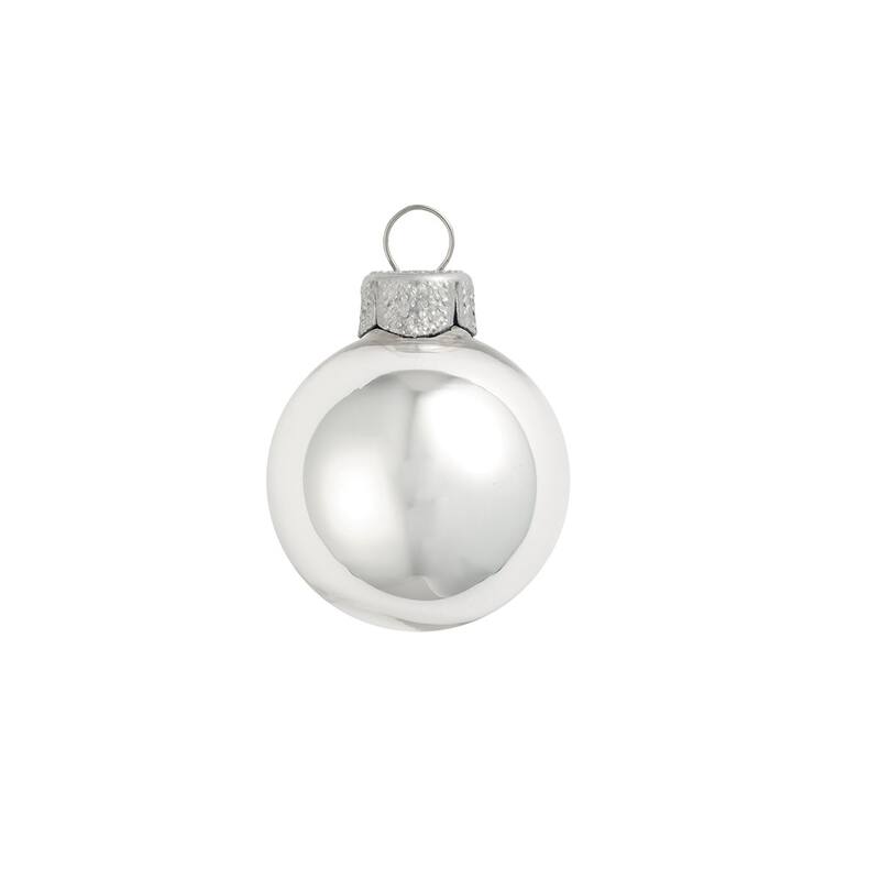 Shiny Finish Glass Christmas Ball Ornaments 4.75" (120Mm) Silver 4Ct