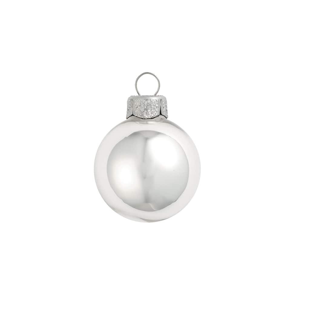 Shiny Finish Glass Christmas Ball Ornaments 4.75" (120Mm) Silver 4Ct