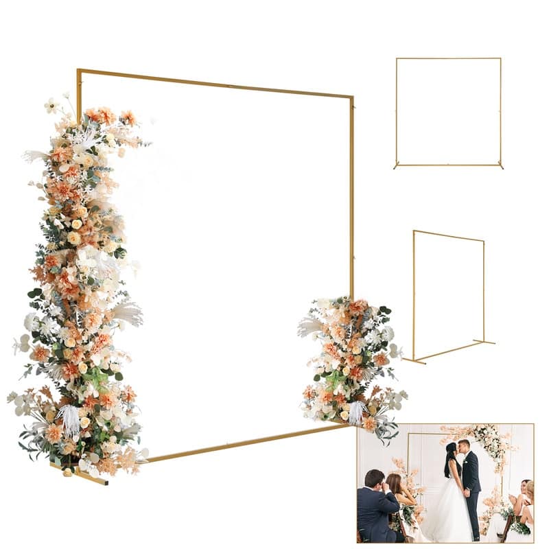 Gold Iron Flat Top Wedding Arbor With Water Bag