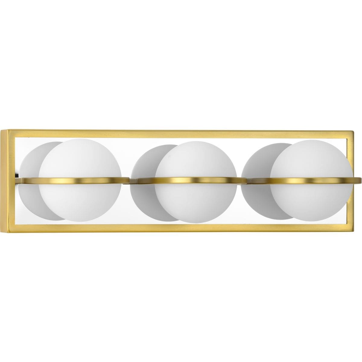 Pearl LED Collection 3-Light Satin Brass Opal Glass LED Modern Bath Vanity Light