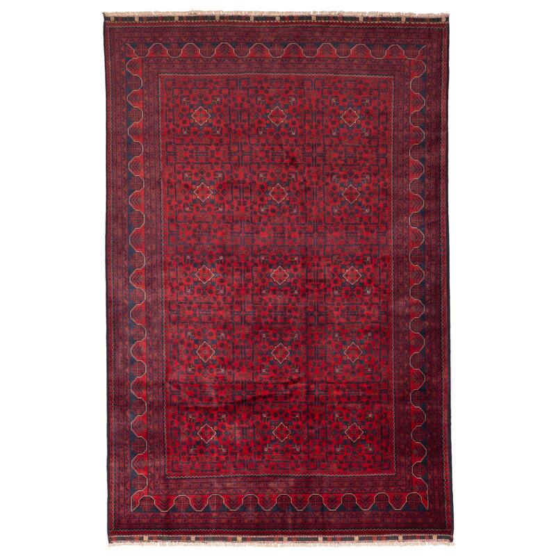 ECARPETGALLERY Hand-knotted Finest Khal Mohammadi Red Wool Rug - 6'7 x 10'1