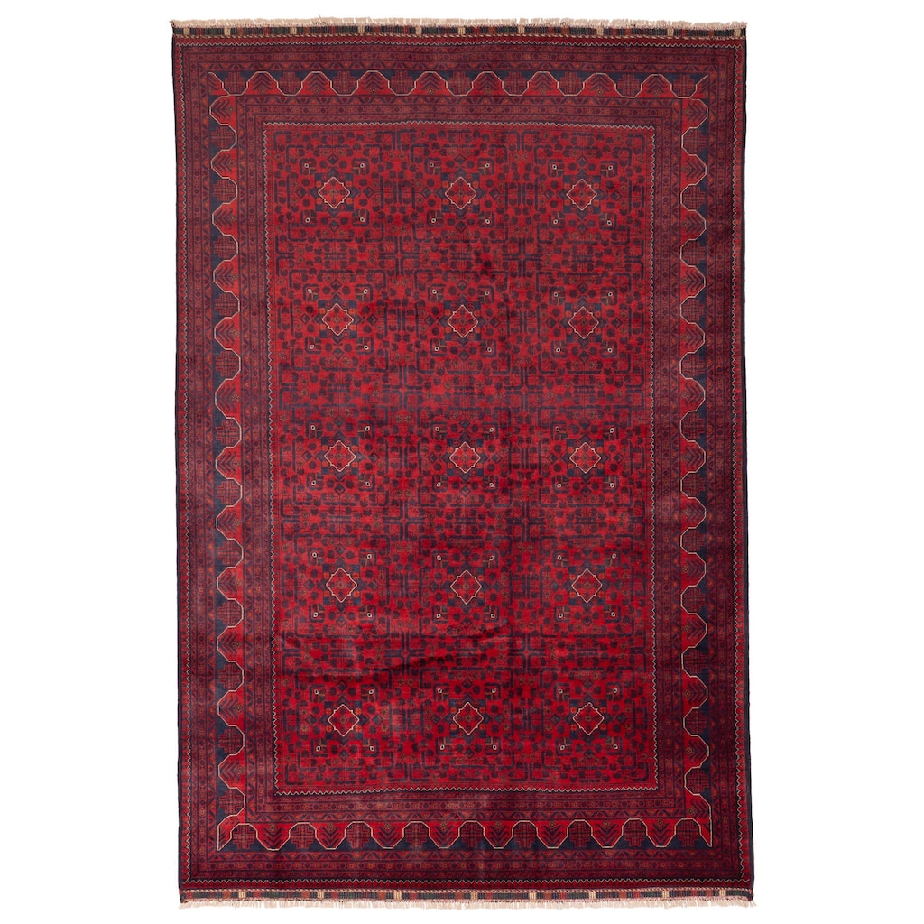 ECARPETGALLERY Hand-knotted Finest Khal Mohammadi Red Wool Rug - 6'7 x 10'1